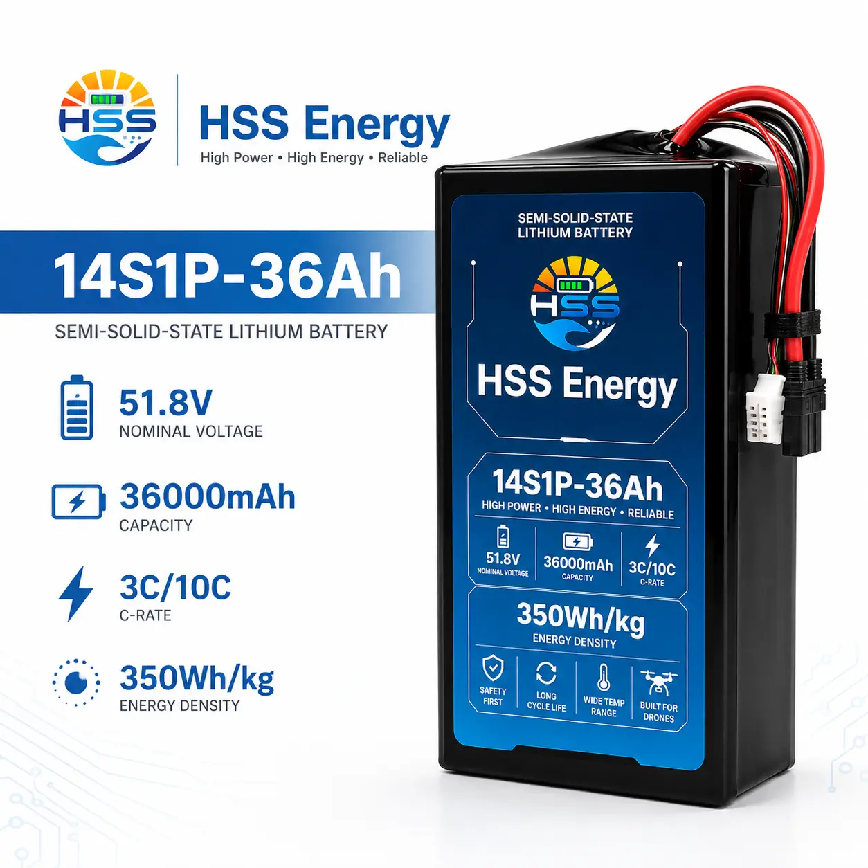 14S 36000mAh UAV Battery