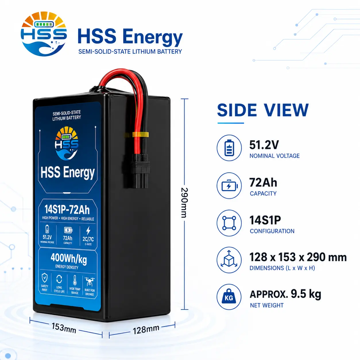 14S 72000mAh UAV Battery